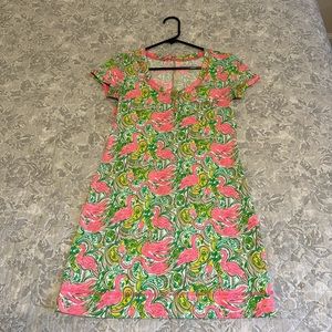 Lilly Pulitzer Flamingo Pima Cotton T-Shirt Dress Women’s Size XS